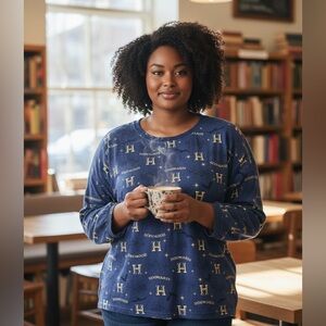 Harry Potter Hogwarts Long Sleeve Crew Neck Pullover Sweatshirt Fan Apparel Sz L